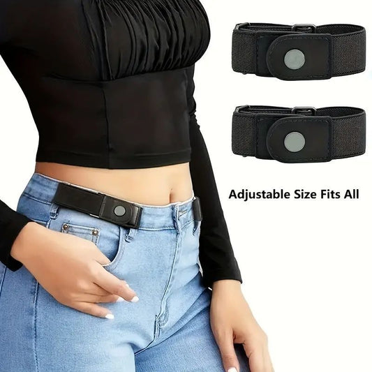 2pcs No Buckle Elastic Belt